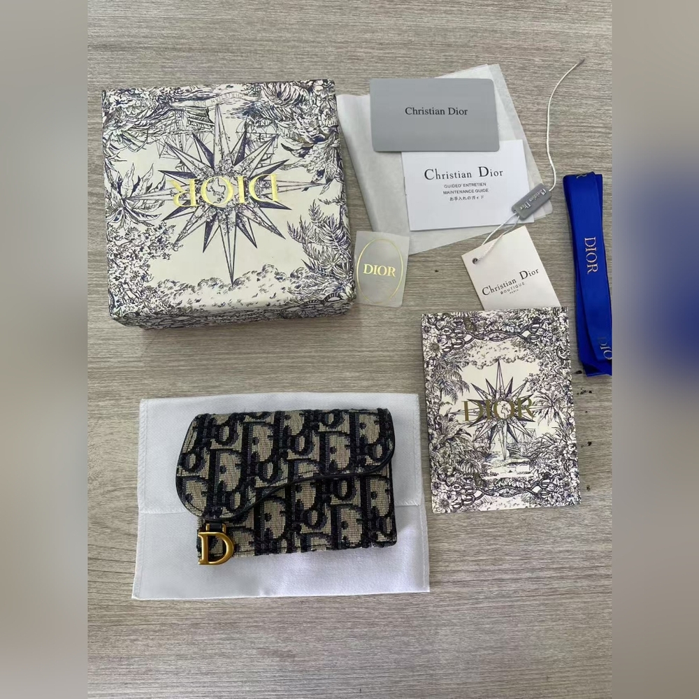 Dior Saddle Jasmine Gusset Card Holder